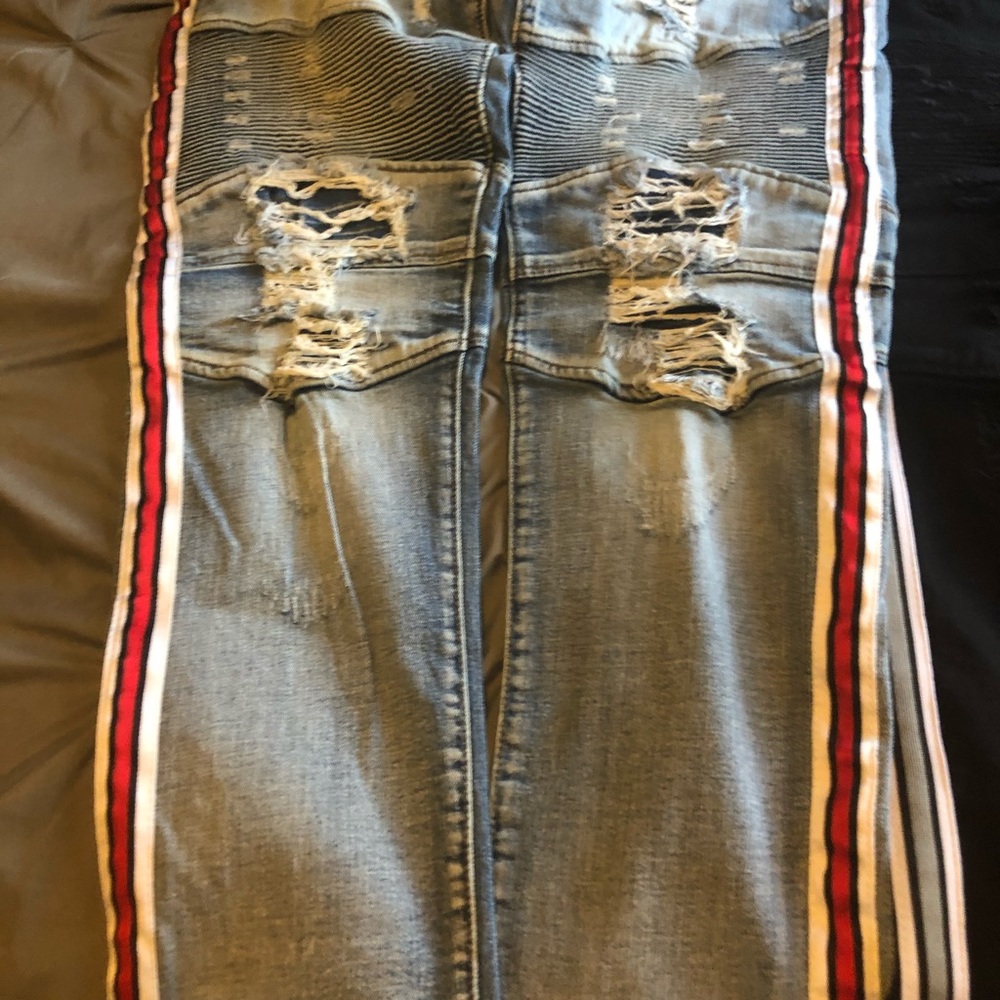 Distressed jeans